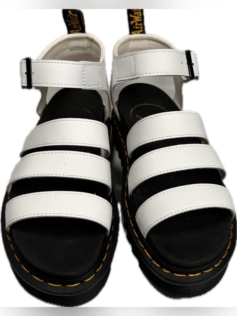 Dr. Martens Blaire Gladiator Sandals Womens 9 White Platform Strappy Lightweight